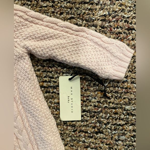 Max Studio Baby Knit Romper fur hoodie Blush pink one Piece - Picture 8 of 10